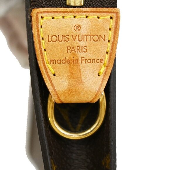 LOUIS VUITTON Logo BUCKET PM Pouch Bag Monogram Leather Brown - Picture 16 of 16
